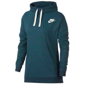 Nike Women Size M Atomic Teal Sporty Athleisure Pockets Pullover Tunic Hoodie